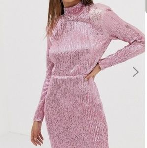 Pink sequin dress ASOS